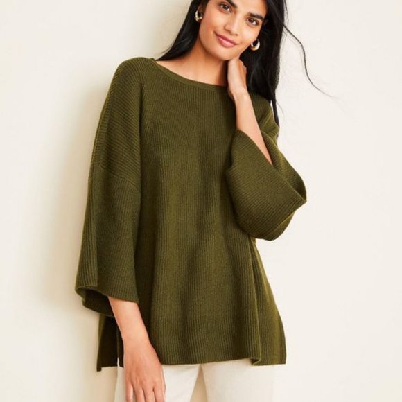 Ann Taylor Sweaters - Ann Taylor Cotton & Cashmere Blend Poncho Sweater